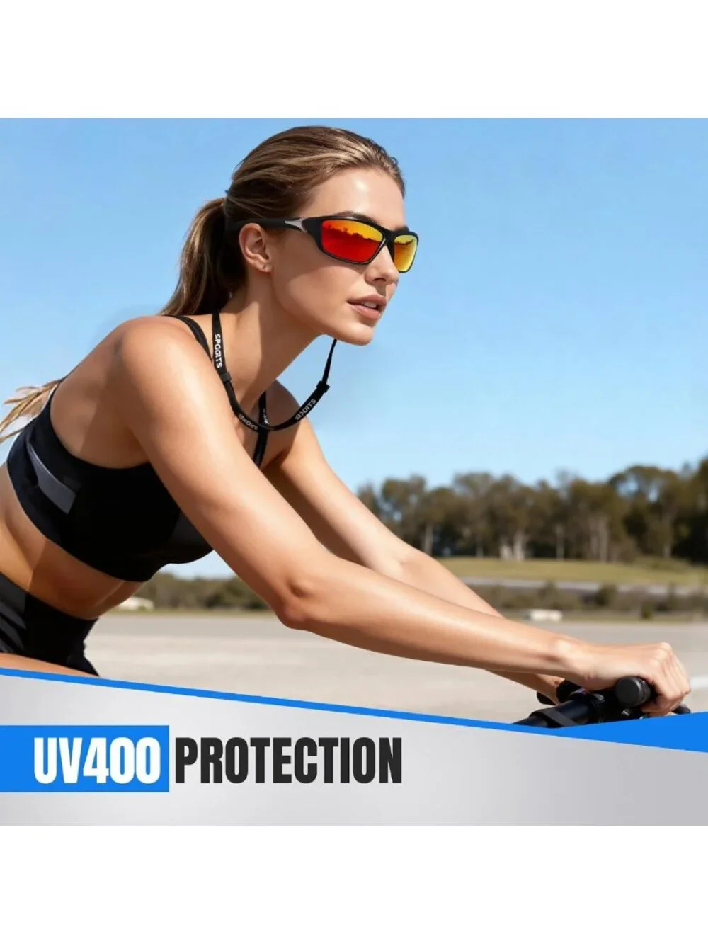 Men's Polarized Sports Sunglasses - UV Protection Wrap Around for Fishing